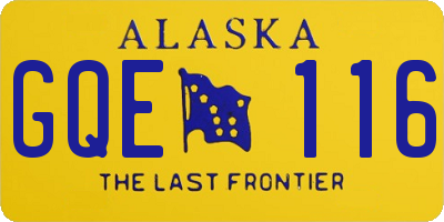 AK license plate GQE116