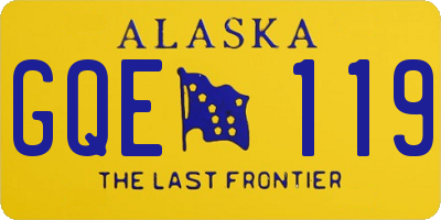 AK license plate GQE119