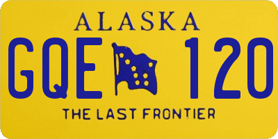AK license plate GQE120