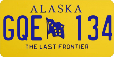 AK license plate GQE134