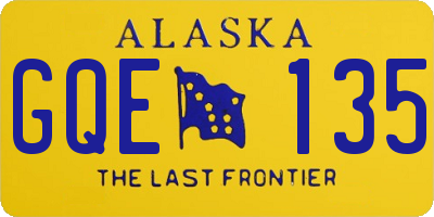 AK license plate GQE135