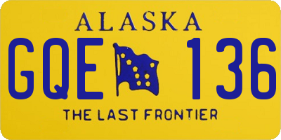 AK license plate GQE136