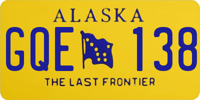 AK license plate GQE138