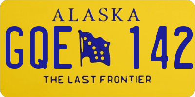 AK license plate GQE142