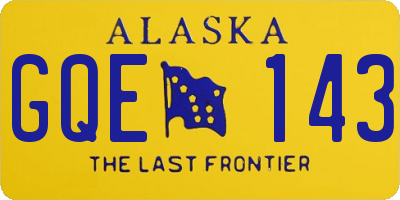 AK license plate GQE143
