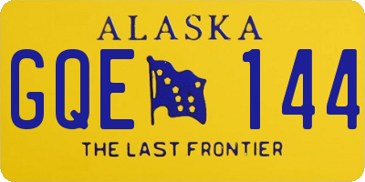 AK license plate GQE144