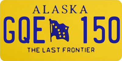 AK license plate GQE150