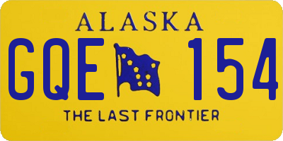 AK license plate GQE154