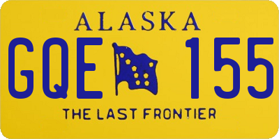 AK license plate GQE155