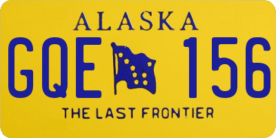 AK license plate GQE156