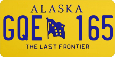 AK license plate GQE165