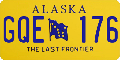 AK license plate GQE176
