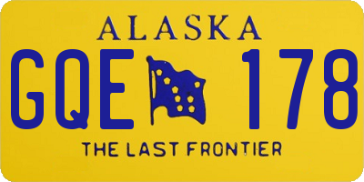 AK license plate GQE178