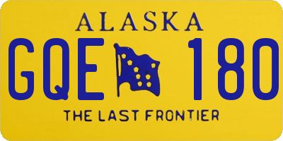 AK license plate GQE180