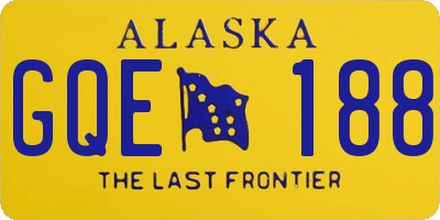 AK license plate GQE188