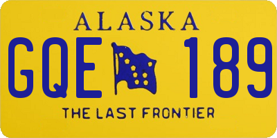 AK license plate GQE189