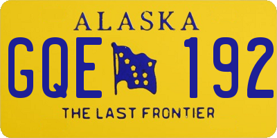 AK license plate GQE192