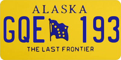 AK license plate GQE193
