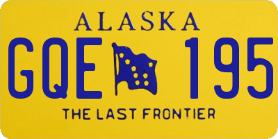 AK license plate GQE195