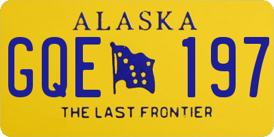 AK license plate GQE197