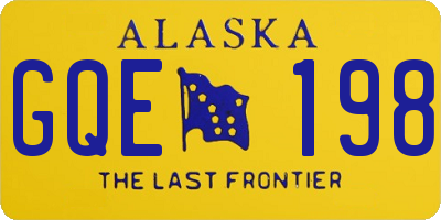 AK license plate GQE198