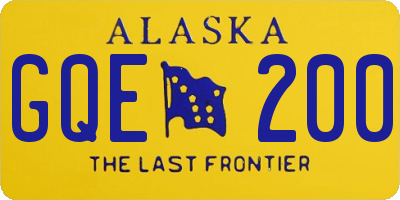 AK license plate GQE200