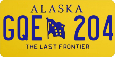AK license plate GQE204