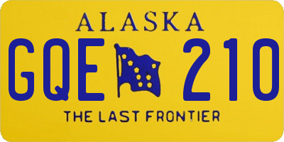 AK license plate GQE210