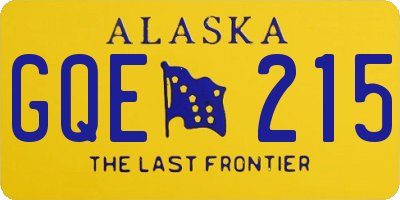 AK license plate GQE215