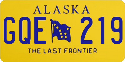 AK license plate GQE219