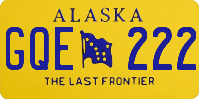 AK license plate GQE222