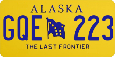 AK license plate GQE223