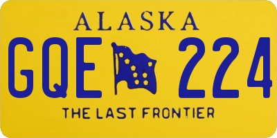 AK license plate GQE224