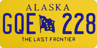 AK license plate GQE228