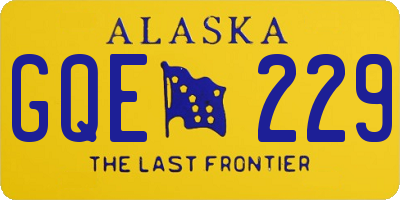 AK license plate GQE229