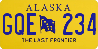 AK license plate GQE234