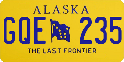 AK license plate GQE235