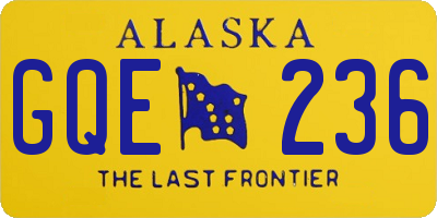 AK license plate GQE236