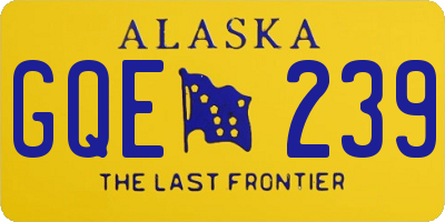 AK license plate GQE239