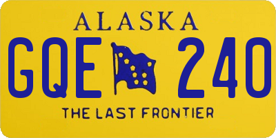 AK license plate GQE240