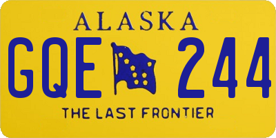 AK license plate GQE244