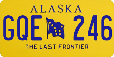 AK license plate GQE246