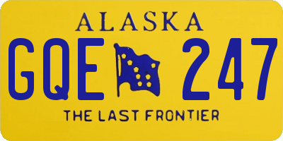 AK license plate GQE247