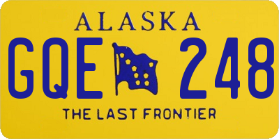 AK license plate GQE248