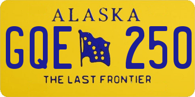 AK license plate GQE250