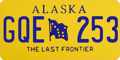 AK license plate GQE253