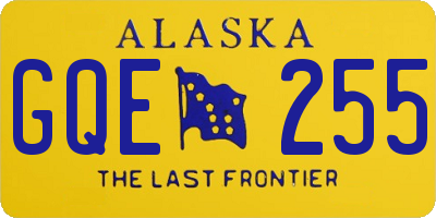 AK license plate GQE255