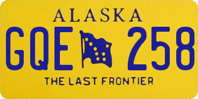 AK license plate GQE258