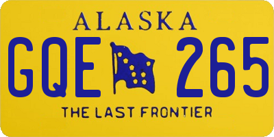 AK license plate GQE265