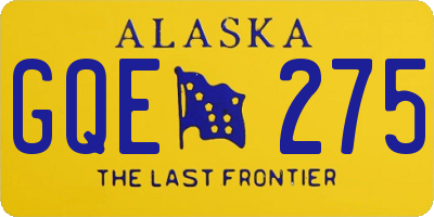 AK license plate GQE275